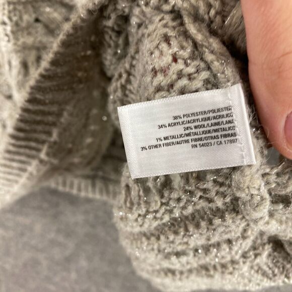 Old Navy Sweater Pullover Women 1X Plus Gray Knit Wool Short Sleeve Round Neck - Picture 6 of 9